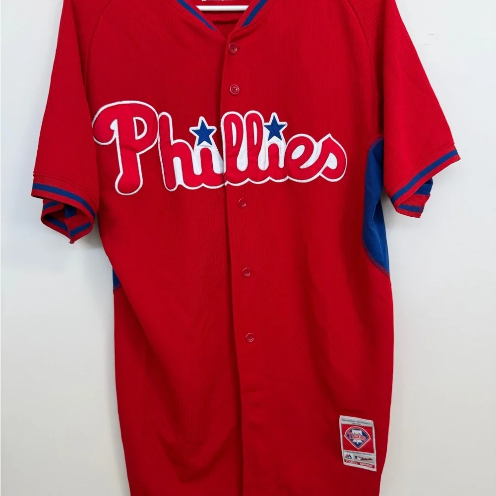 Majestic Phillies Red Baseball Jersey - Excellent condition - Picture 3 of 15